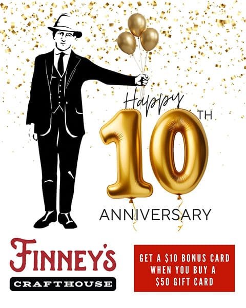 Finneys 10th Anniversary gift card promo